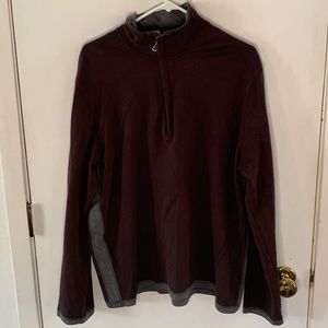 Hugo Boss maroon and grey quarter zip sweater Size XXL